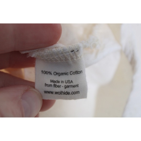 Wol Hide M Natural Sleeveless Organic Cotton Split Neck Button Boxy Tank Top - Picture 4 of 7